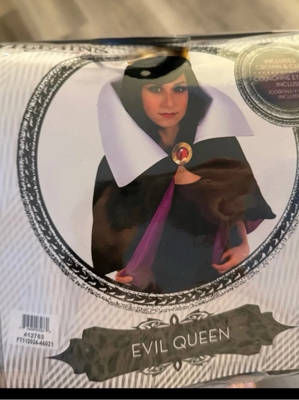 Evil Queen Costume Cape with High Collar new Halloween